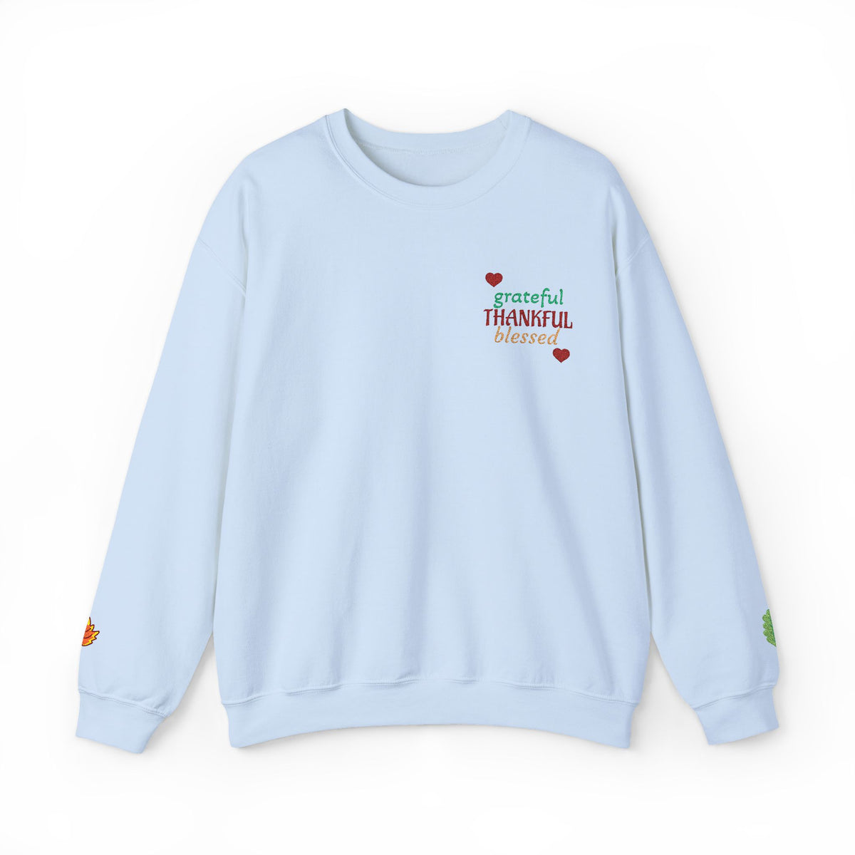 Autumn Harvest 2 | Grateful, THANKFUL, Blessed Fall Crewneck Sweatshirt light colors)