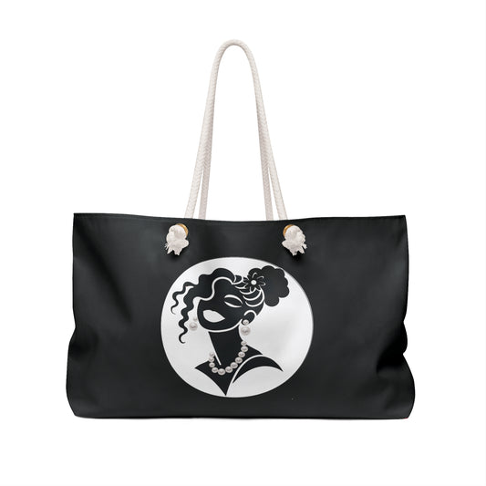 Pearls & Curls5 | Black - Two-Sided Weekender Bag