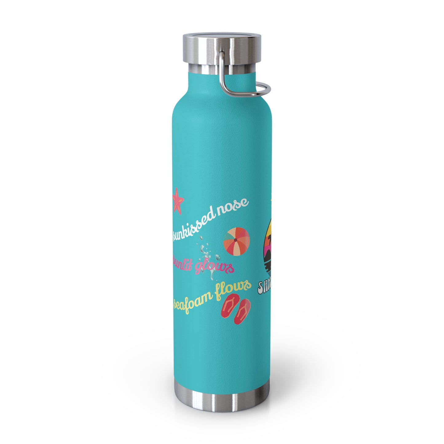 Sandy Toes | Insulated Water Bottle, 22 oz (various colors)
