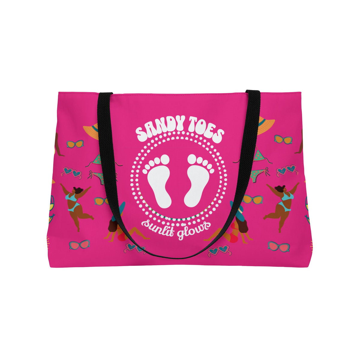 Sandy Toes | Passion Fruit Two-Sided Weekender Tote Bag (black girl)