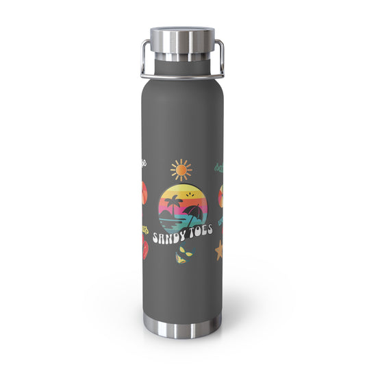 Sandy Toes | Insulated Water Bottle, 22 oz (various colors)