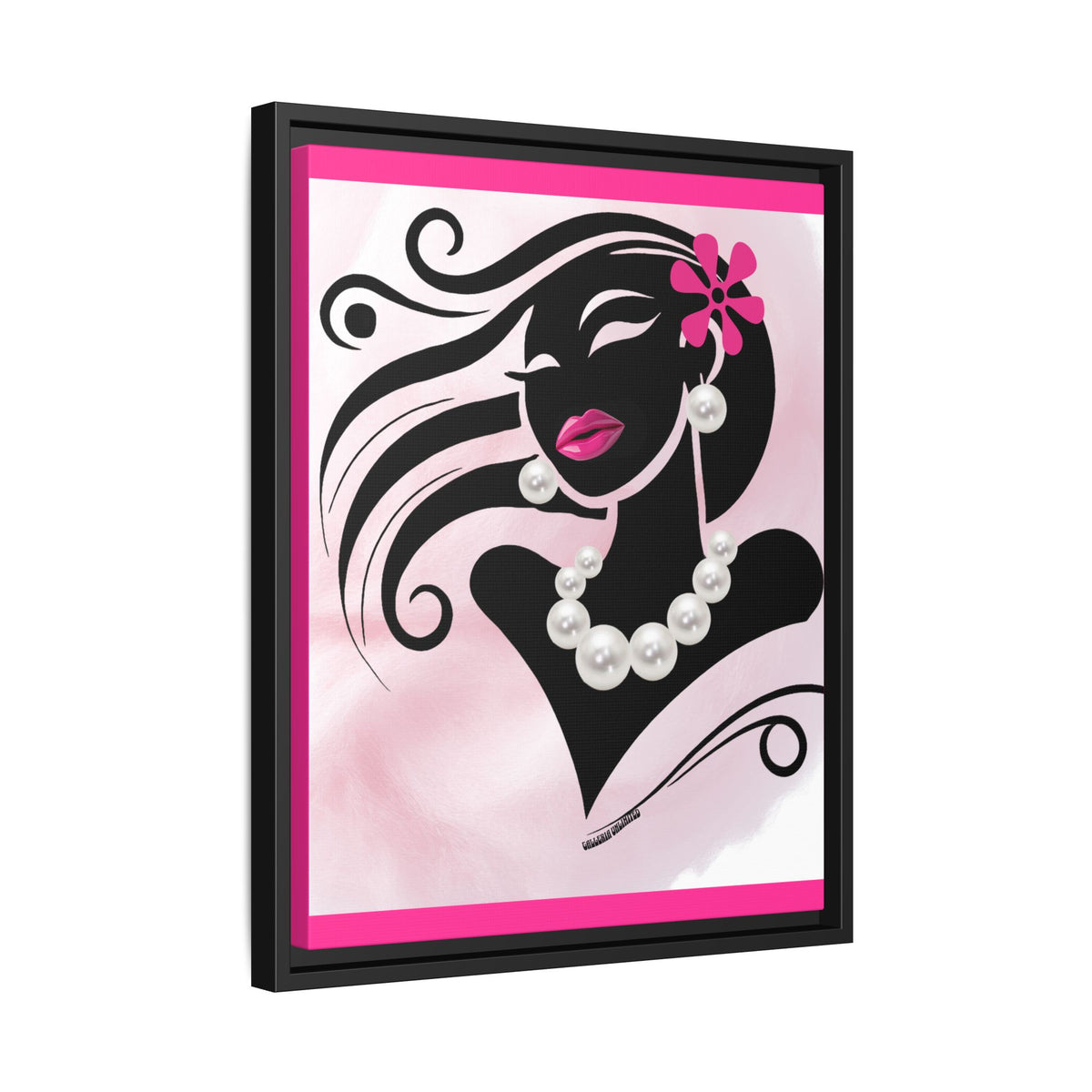 Pearls & Curls 6 | Candy Kiss Framed Matte Canvas Wall Art (black or white frame)