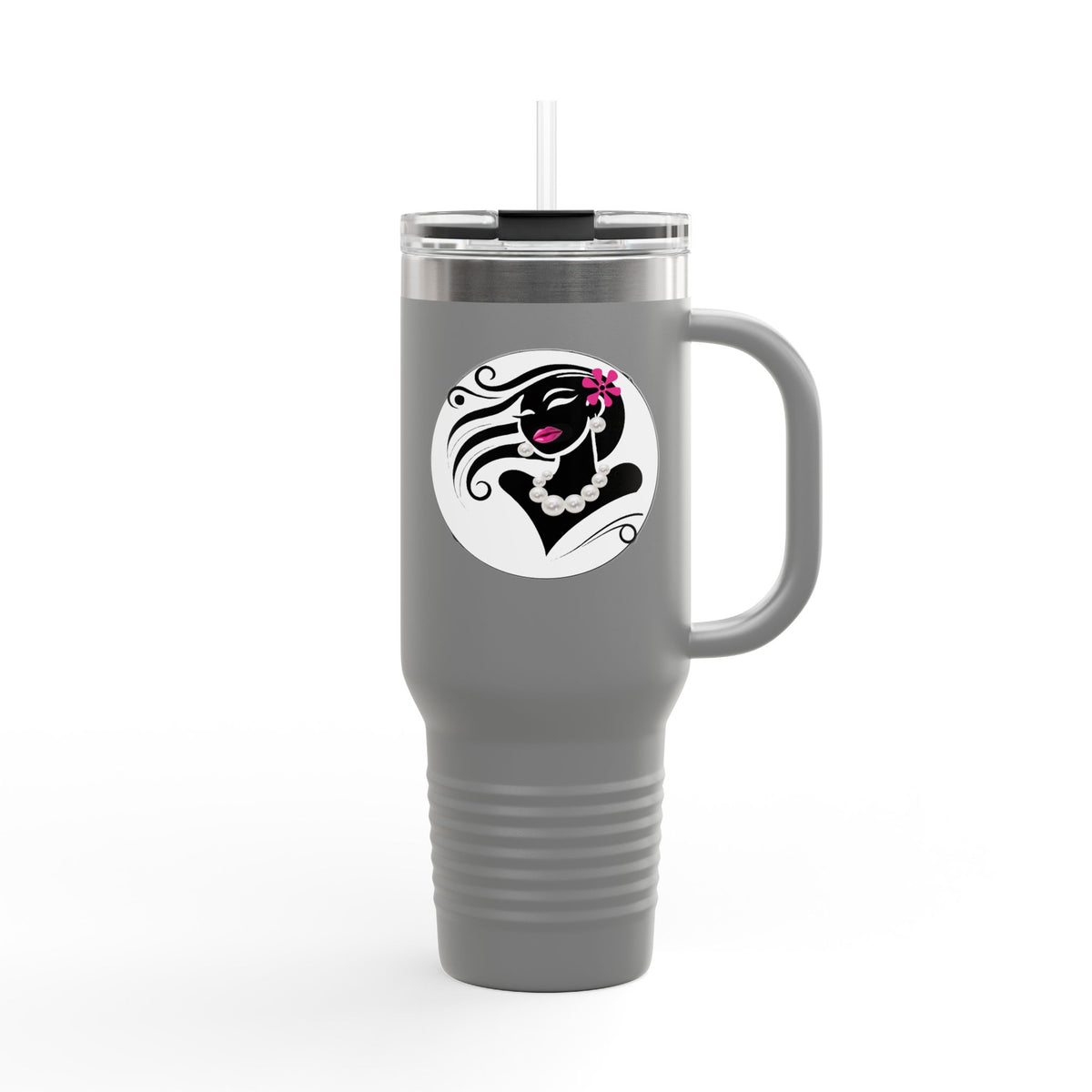 Pearls & Curls 6 | Insulated Travel Mug, 40oz (multiple colors) | Insulated Travel Mug (40oz)