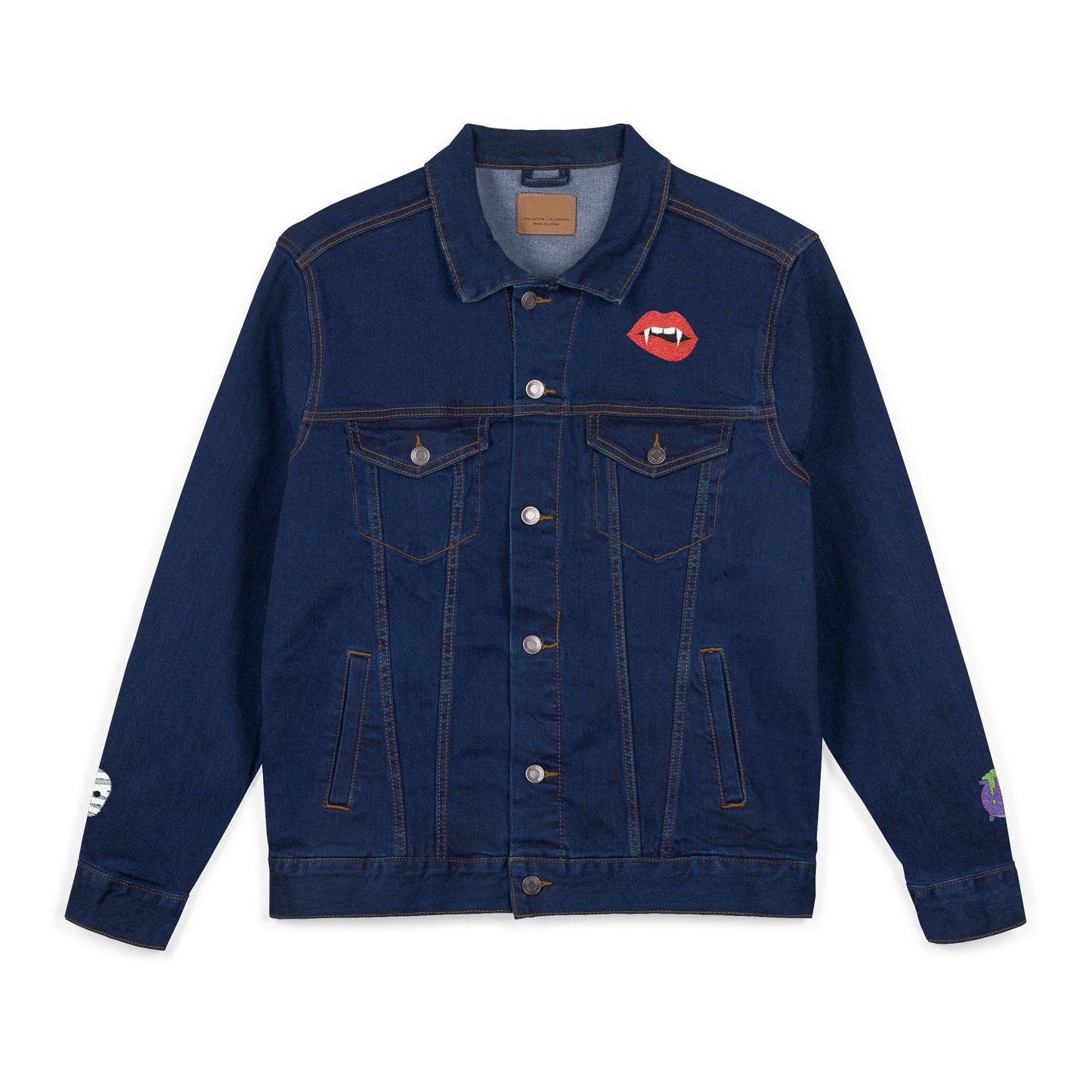 The Spooky Edit1 - Embroidered Denim Jacket (classic and black denim)