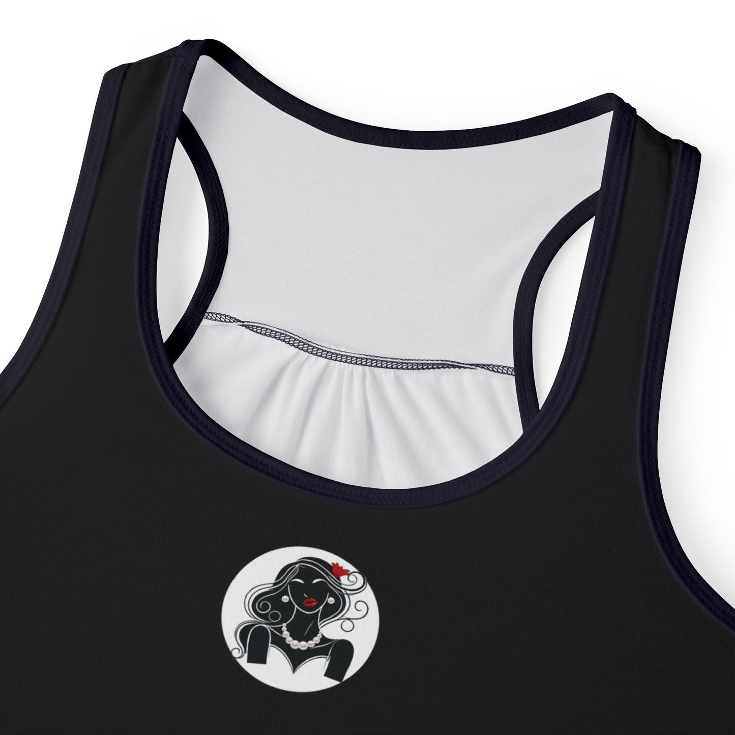 Pearls & Curls1 | Black - Ruby Lips Ringer Tank (black or white trim)