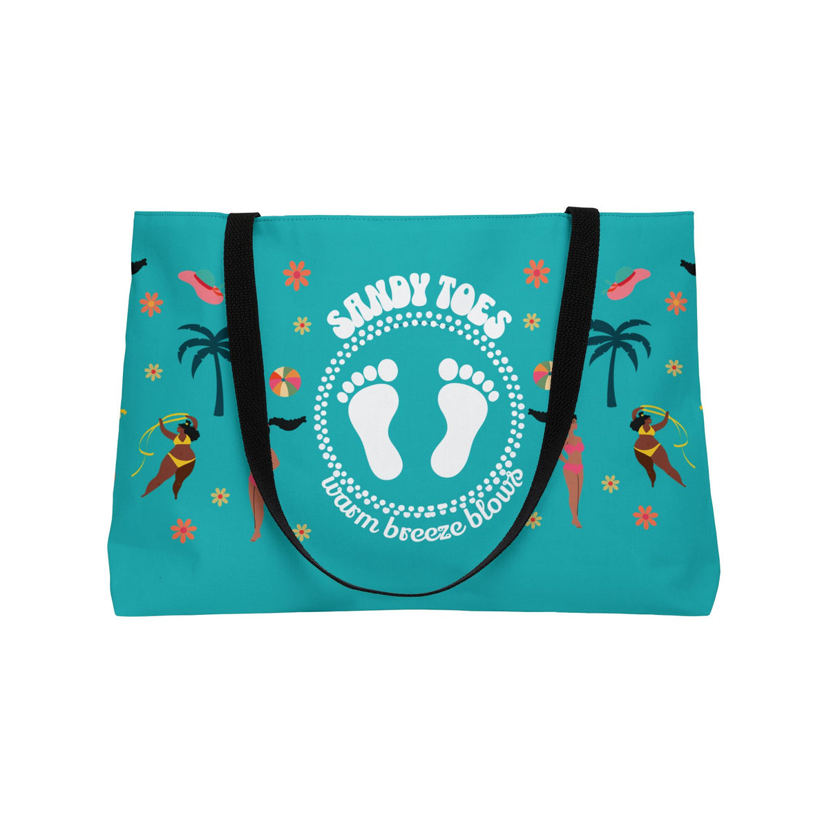 Sandy Toes | Seafoam Two-Sided Weekender Tote Bag (black girl)