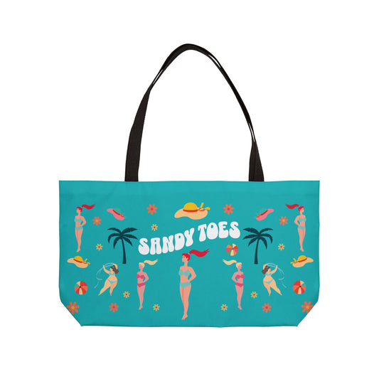 Sandy Toes | Seafoam Two-Sided Weekender Tote Bag