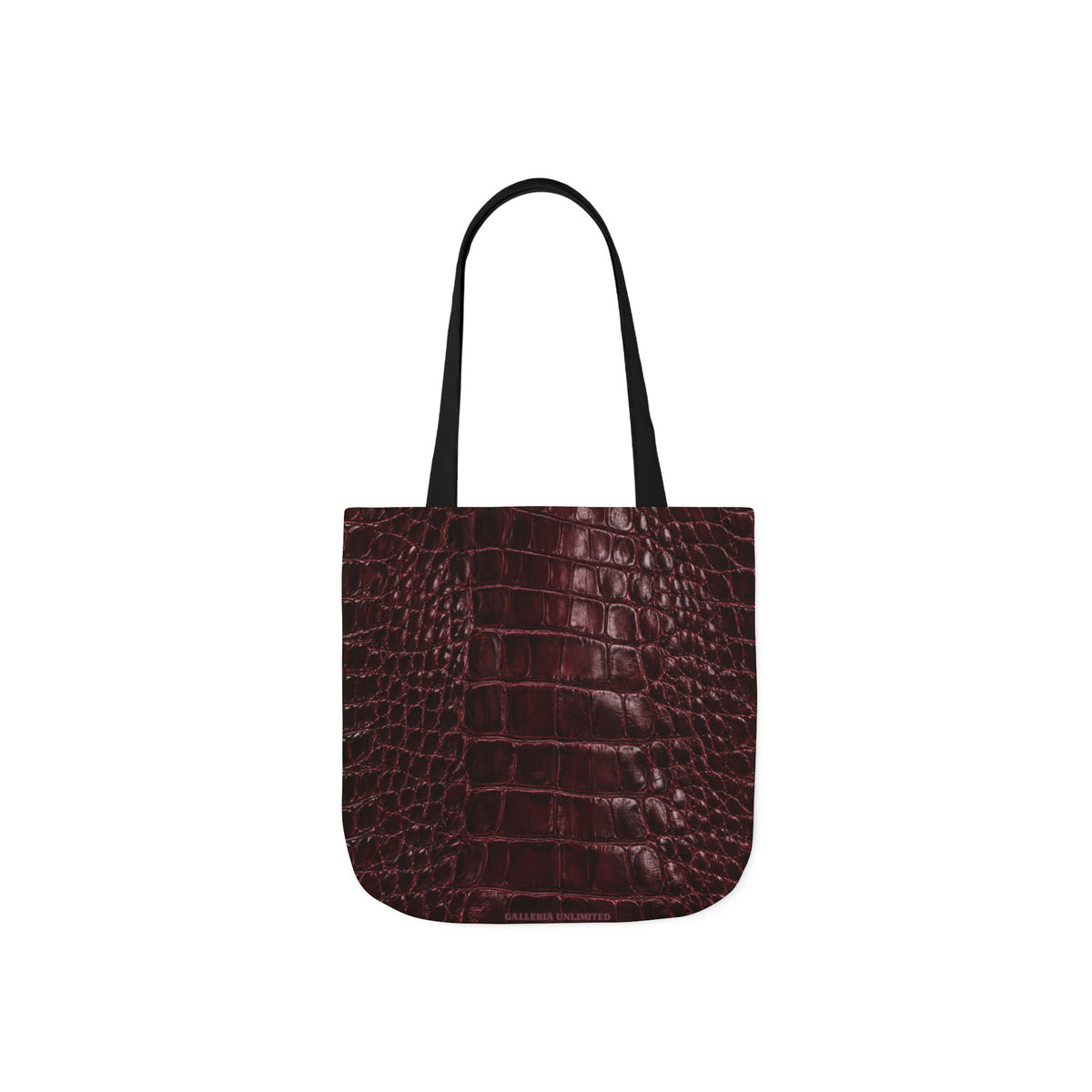 Alligator | Burgundy Print All-Over Pattern Tote Bag (non-textured printed fabric)