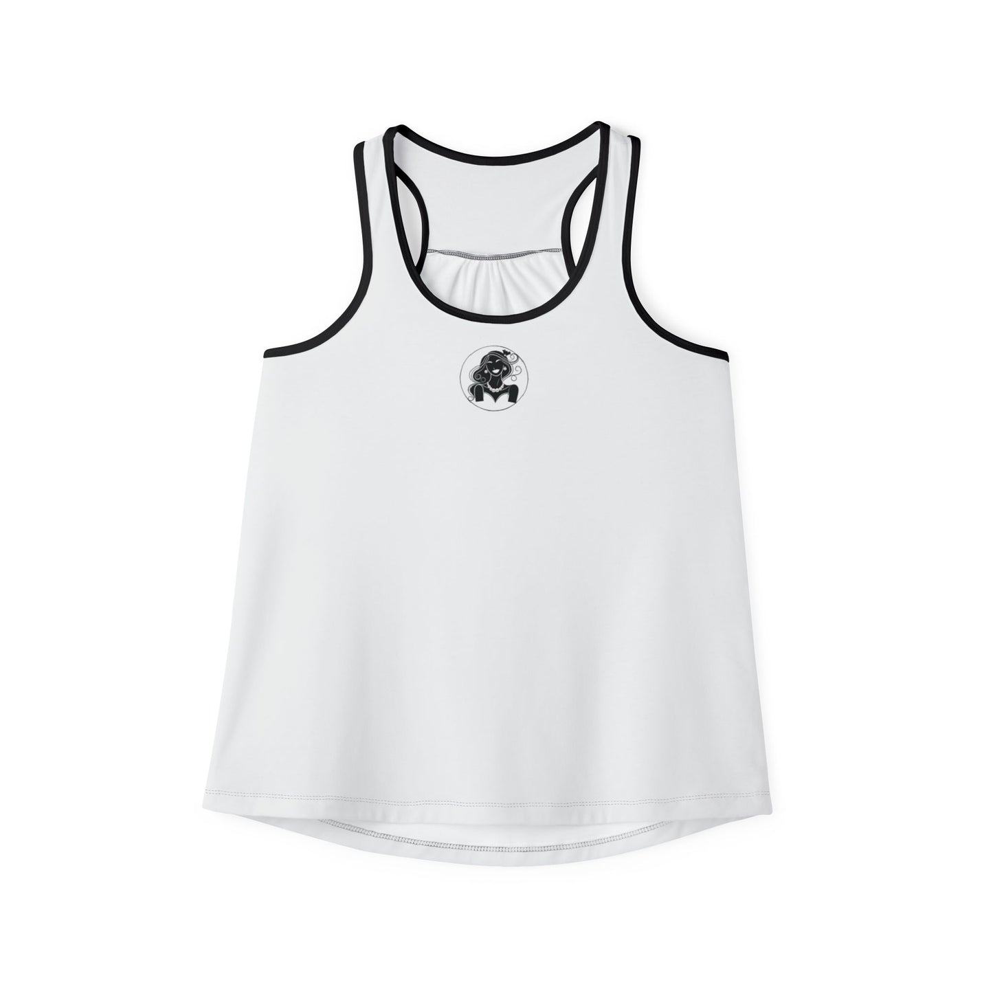 Pearls & Curls1 | White - Plain Ringer Tank (black or white trim)