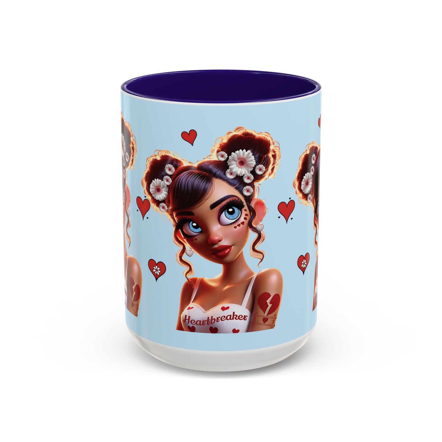 Heartbreaker 1 | Blueberry - Coffee Mug, two-tone, 15 oz (multiple handle colors)
