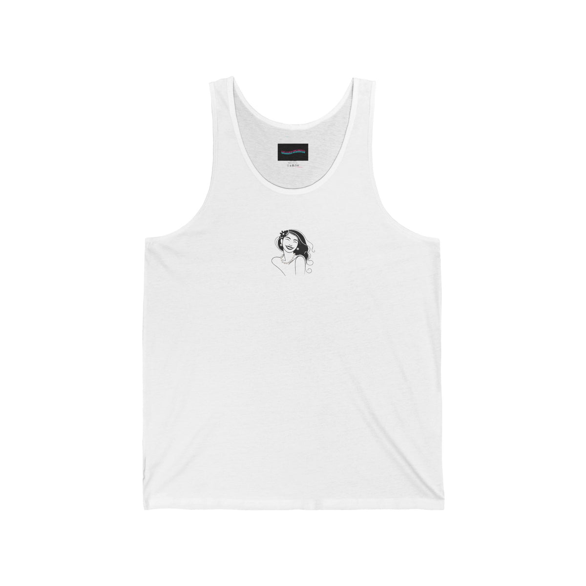 Pearls & Curls 3 | White Jersey Tank