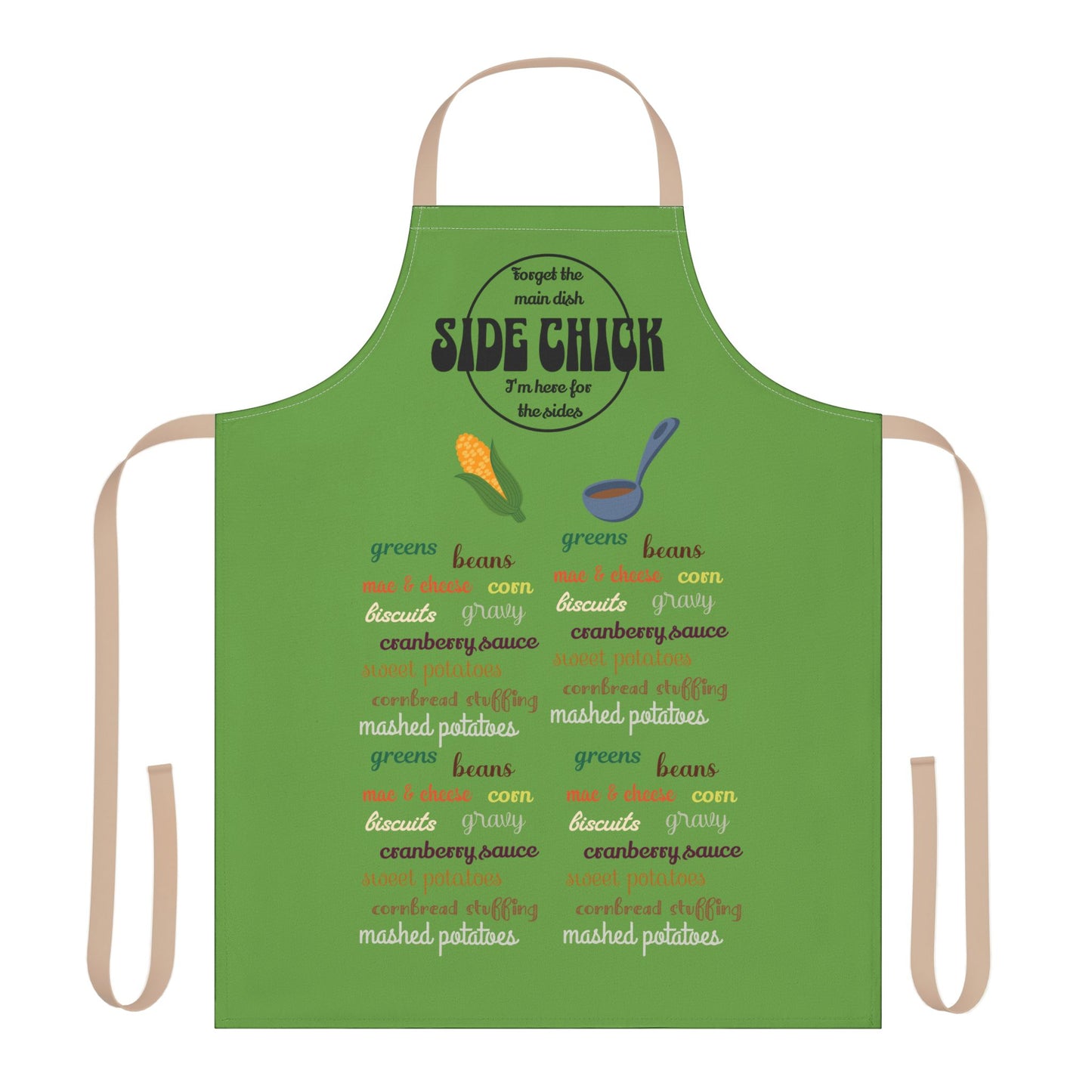 The Thankful Edit3 — "Side Chick" Apron, light green (tan/black straps)