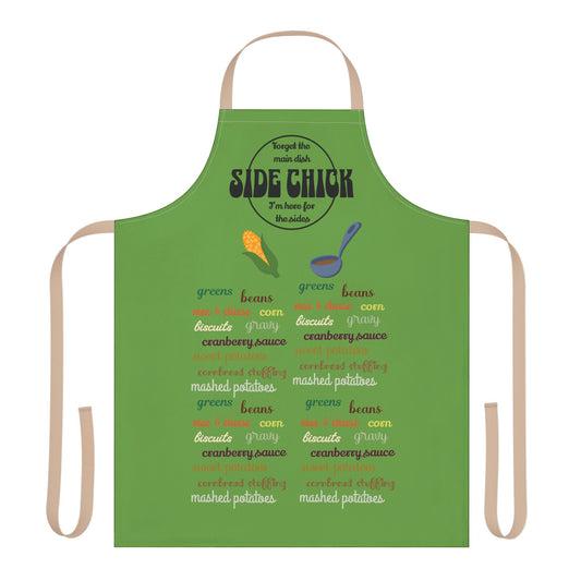 The Thankful Edit3 β "Side Chick" Apron, light green (tan/black straps)