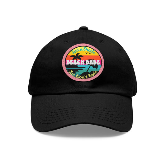 Sandy Toes | Dad Cap - Beach Babe with Leather Patch, various colors
