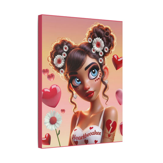 Heartbreaker 1 l Raspberry Satin Stretched Canvas Print