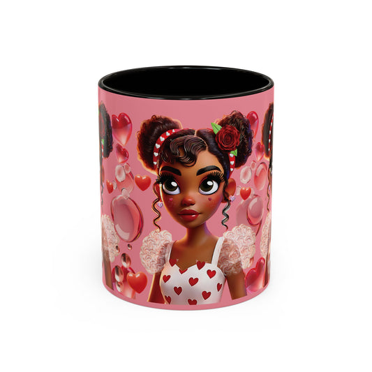 Heartbreaker Girl | Bubblegum - Coffee Mug, two-tone, 11 oz (multiple handle colors)