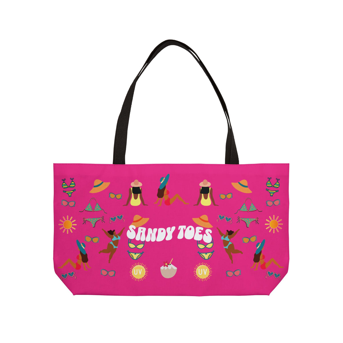 Sandy Toes | Passion Fruit Two-Sided Weekender Tote Bag (black girl)