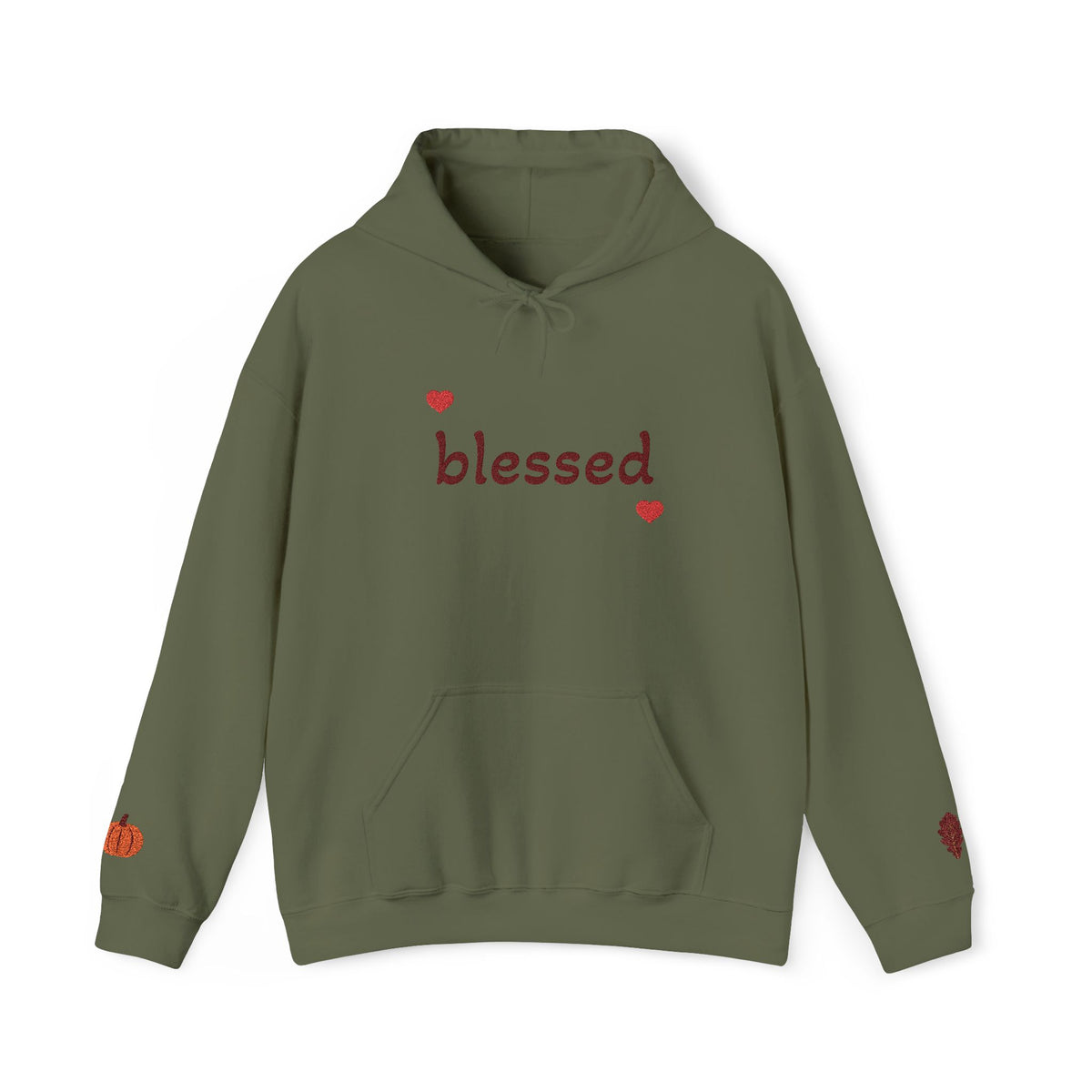 Autumn Harvest 3 | 'Blessed' Maroon Embroidered Fall Hoodie (multiple colors)