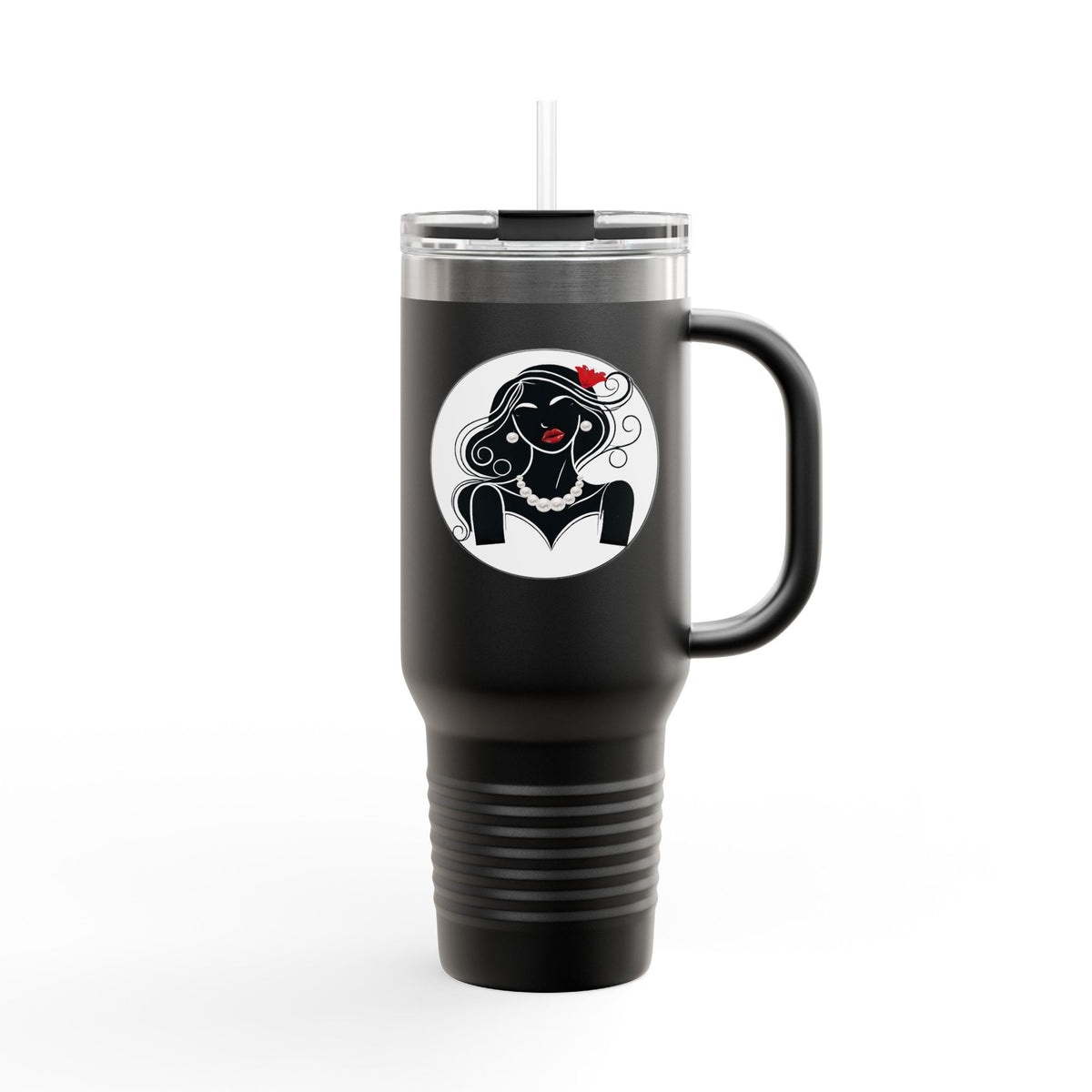 Pearls & Curls 1 | Insulated Travel Mug, 40oz (multiple colors)