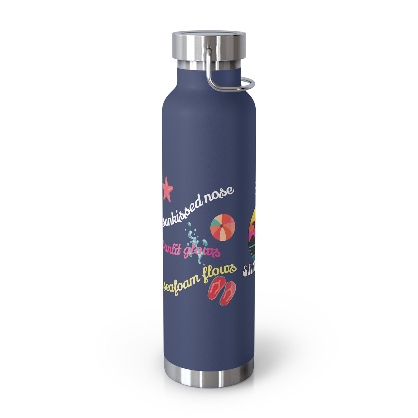 Sandy Toes | Insulated Water Bottle, 22 oz (various colors)