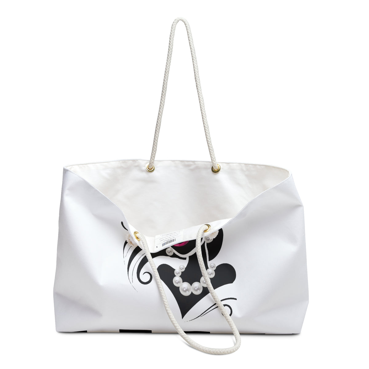 Pearls & Curls 6 | White Double-Sided Weekender Bag