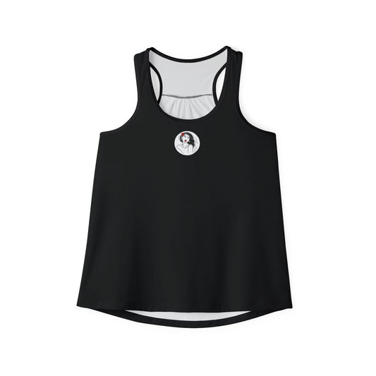 Pearls & Curls3 | Black - Scarlet Kiss Ringer Tank (black or white trim)