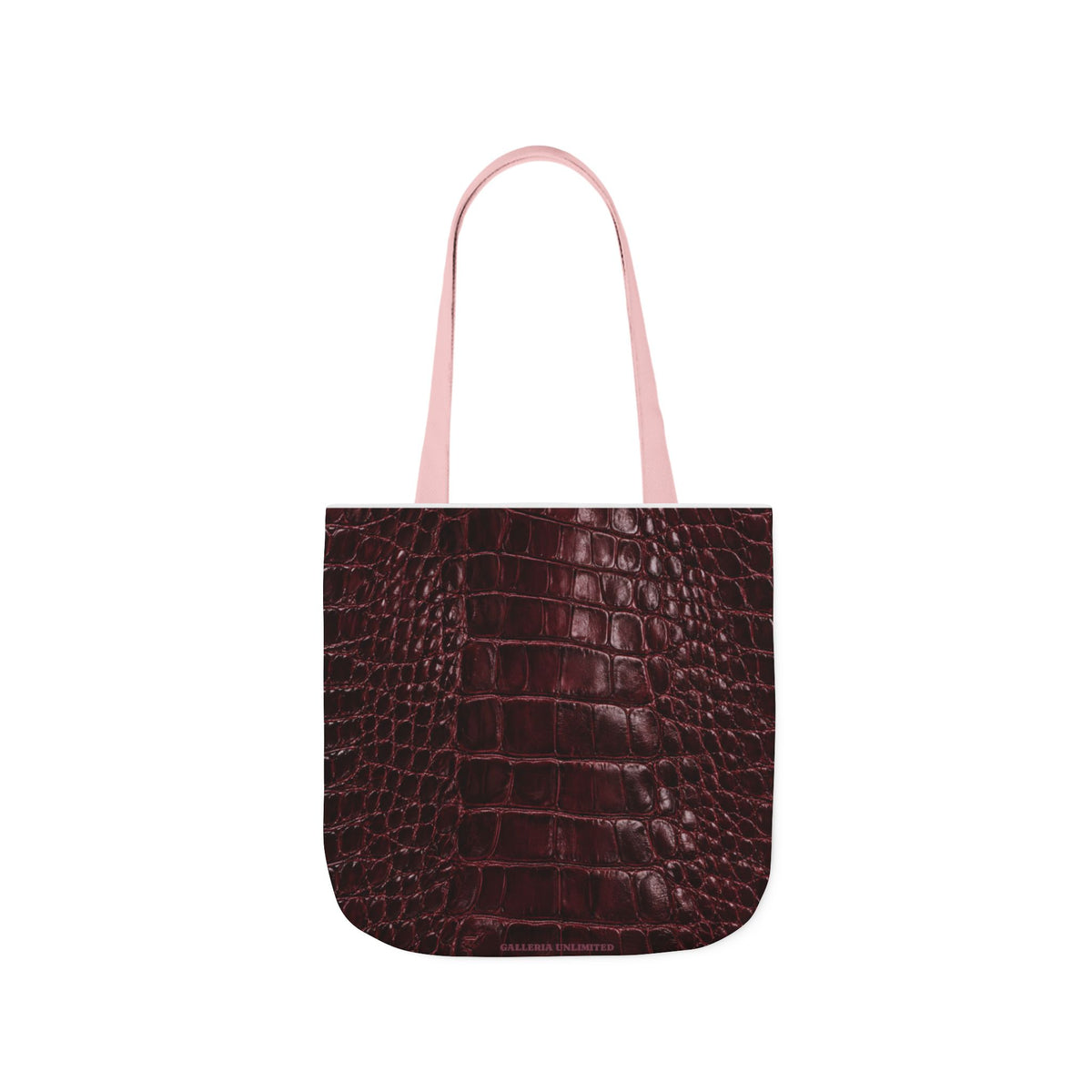 Alligator | Burgundy Print All-Over Pattern Tote Bag (non-textured printed fabric)
