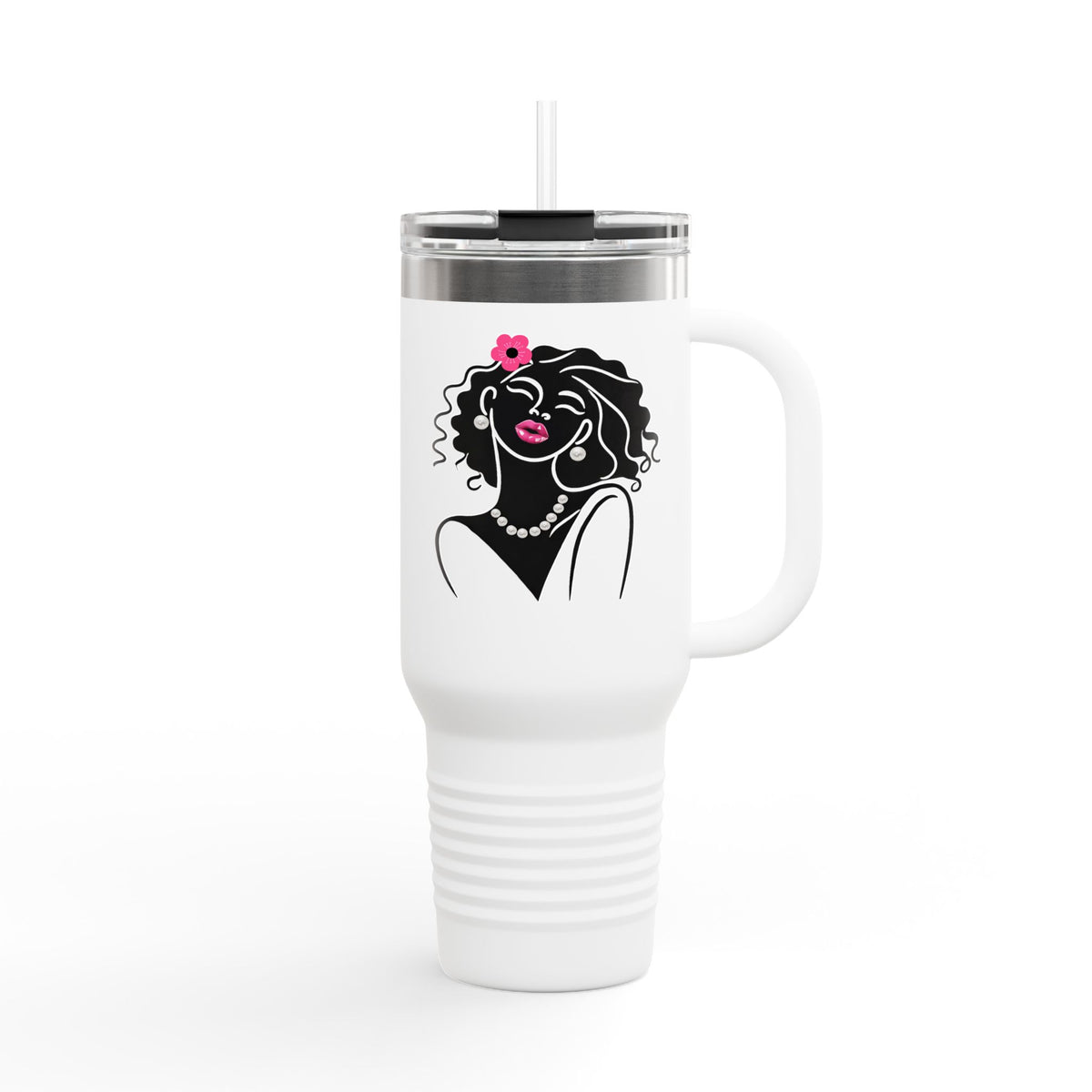 Pearls & Curls 2 | Insulated Travel Mug, 40oz (multiple colors)