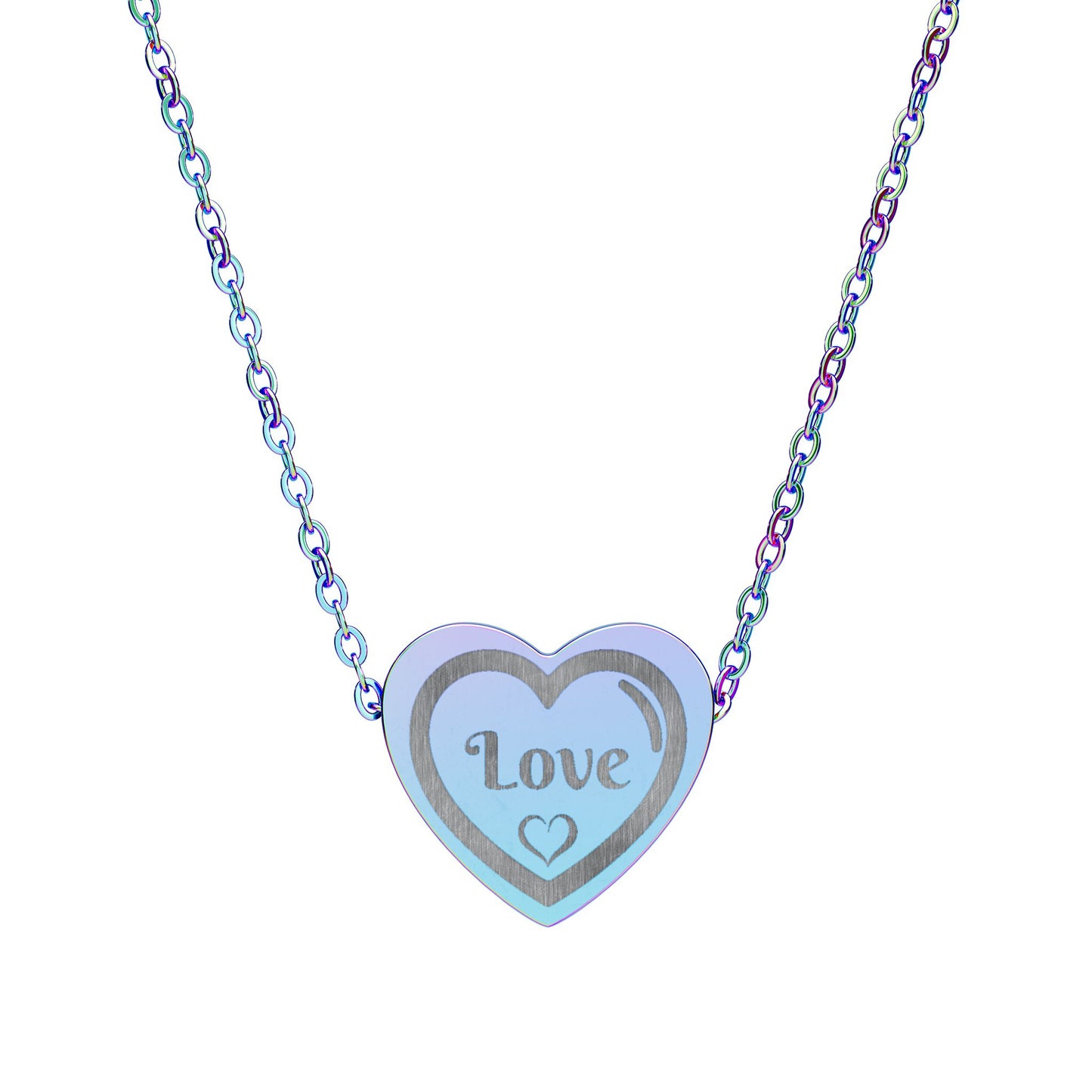 Heartbreaker 0 | Love Necklace (18K gold/rose gold, stainless steel, rainbow PVD coating)