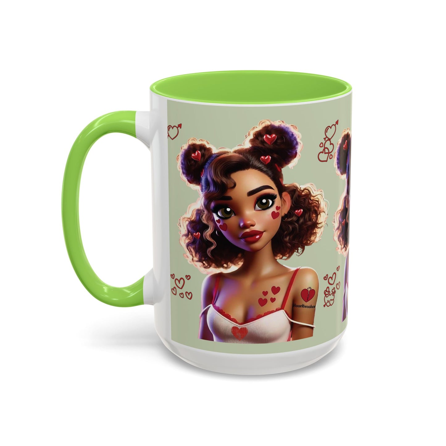 Heartbreaker 2 | Kiwi - Coffee Mug, two-tone, 15 oz (multiple handle colors)