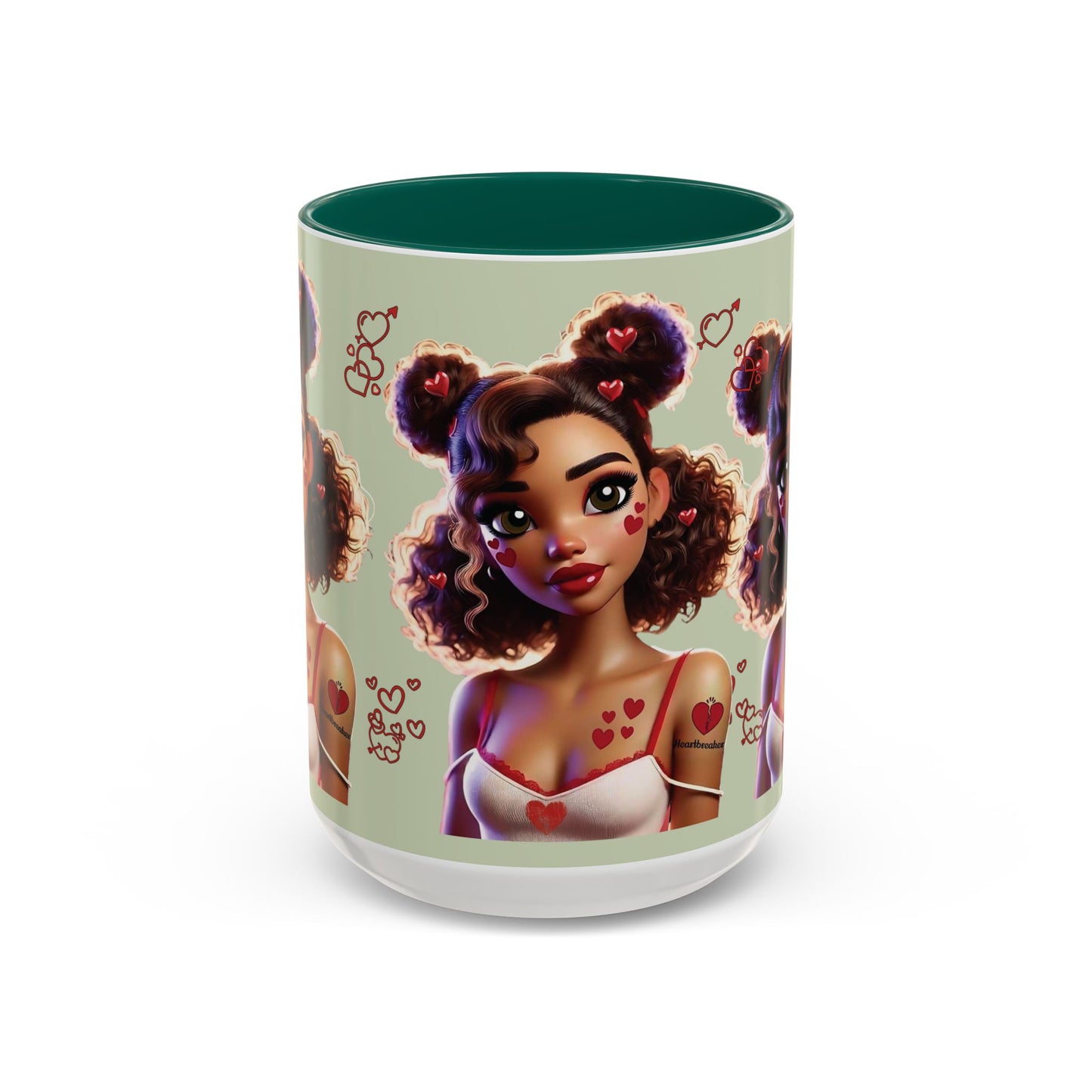 Heartbreaker 2 | Kiwi - Coffee Mug, two-tone, 15 oz (multiple handle colors)