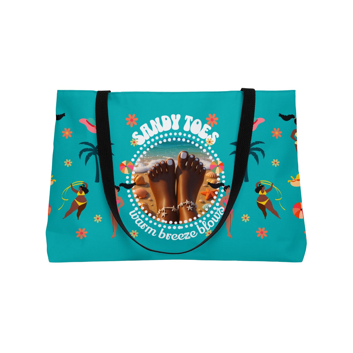 Sandy Toes | Weekender Tote Bag - Seafoam1 (two sides)