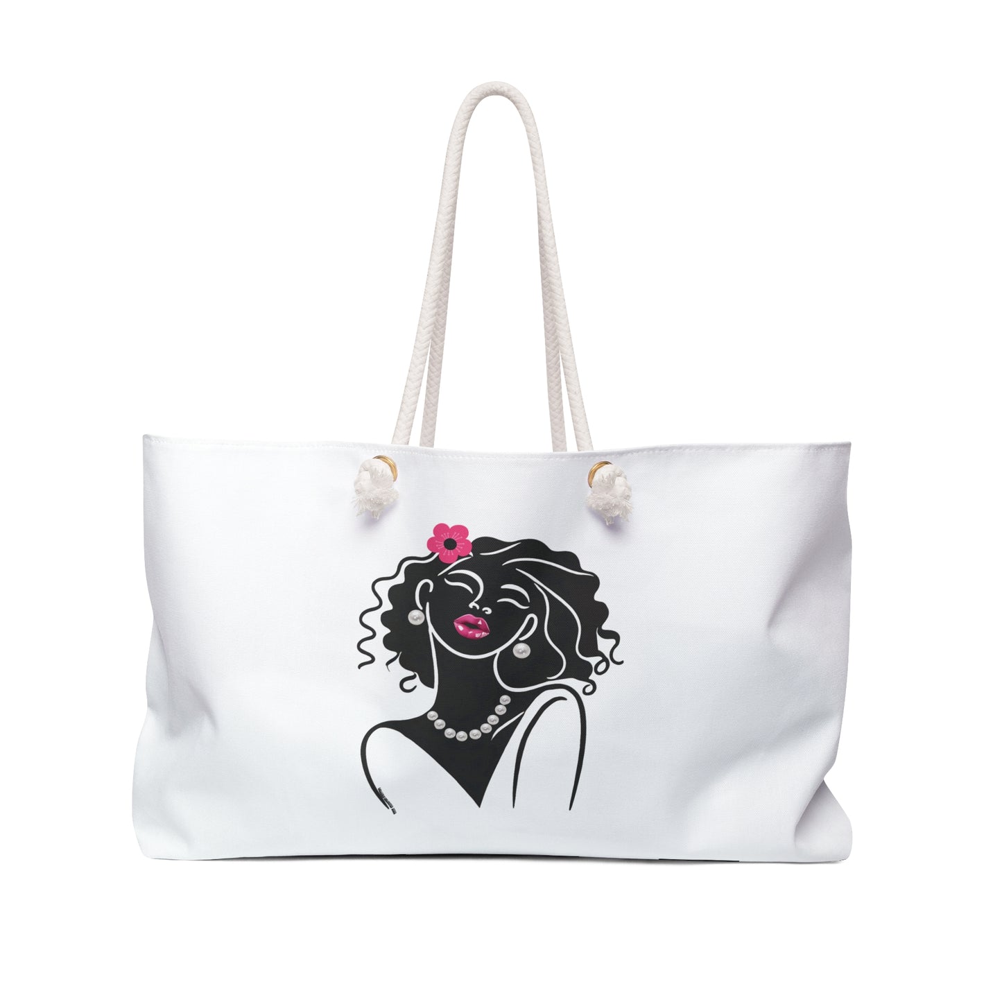 Pearls & Curls2 | White - Two-Sided Weekender Bag