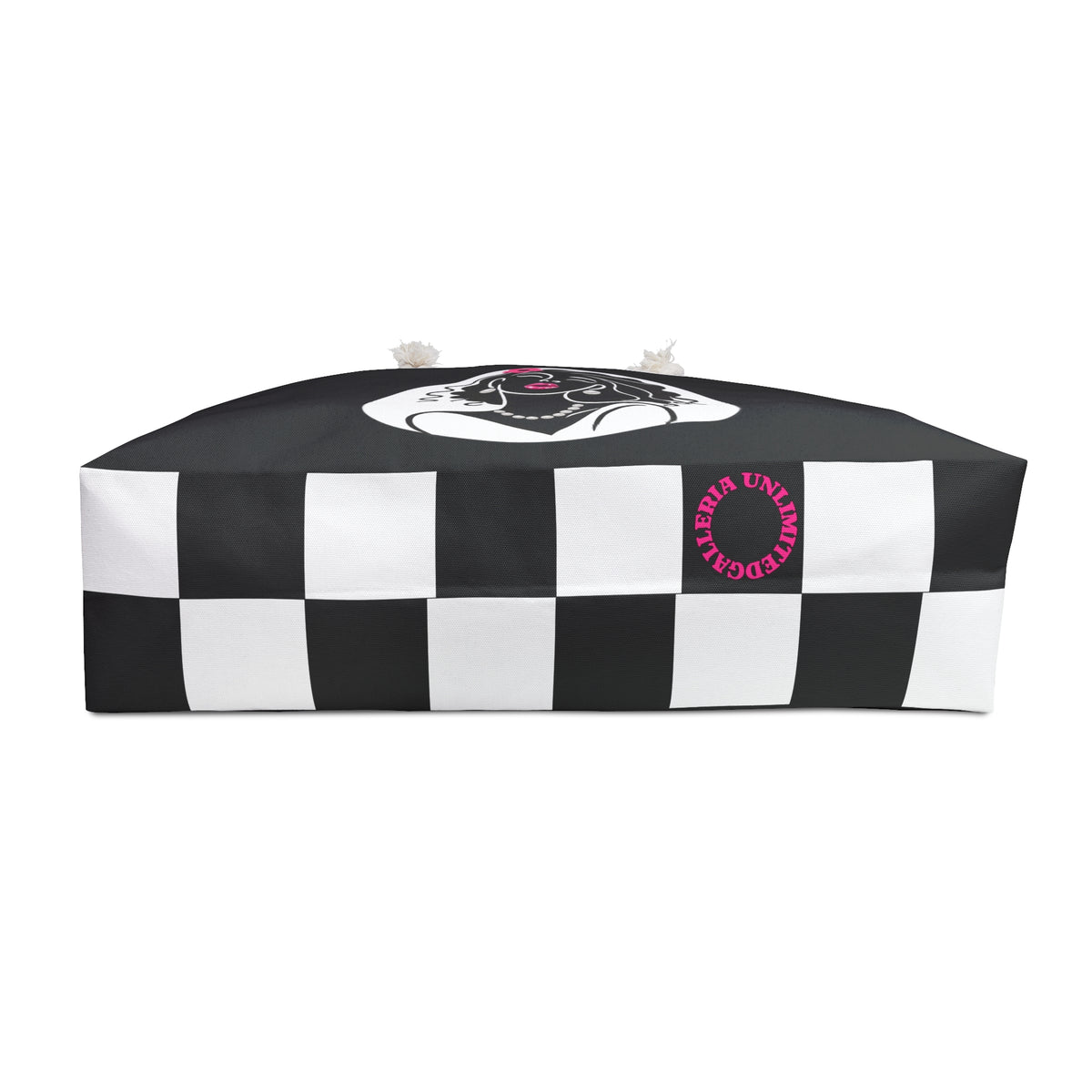 Pearls & Curls 2 | Black Double-Sided Weekender Bag