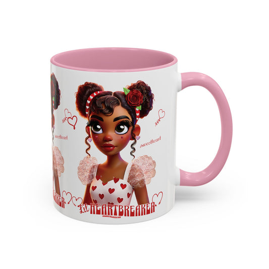 Heartbreaker Girl |Marshmallow - Coffee Mug, two-tone, 11 oz (multiple handle colors)