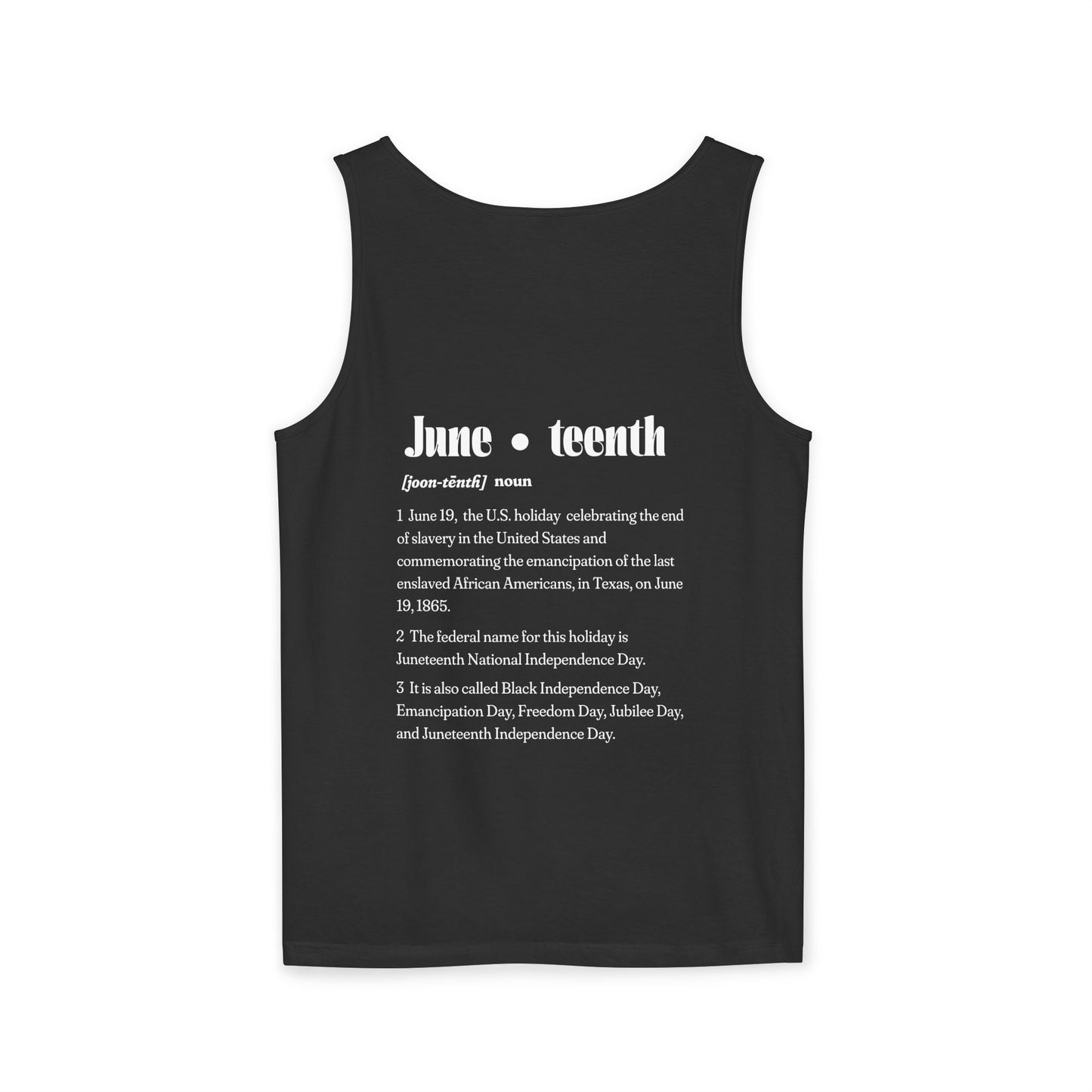 The 92% Club | Juneteenth Celebration Tank Top, front and back design (multiple colors)