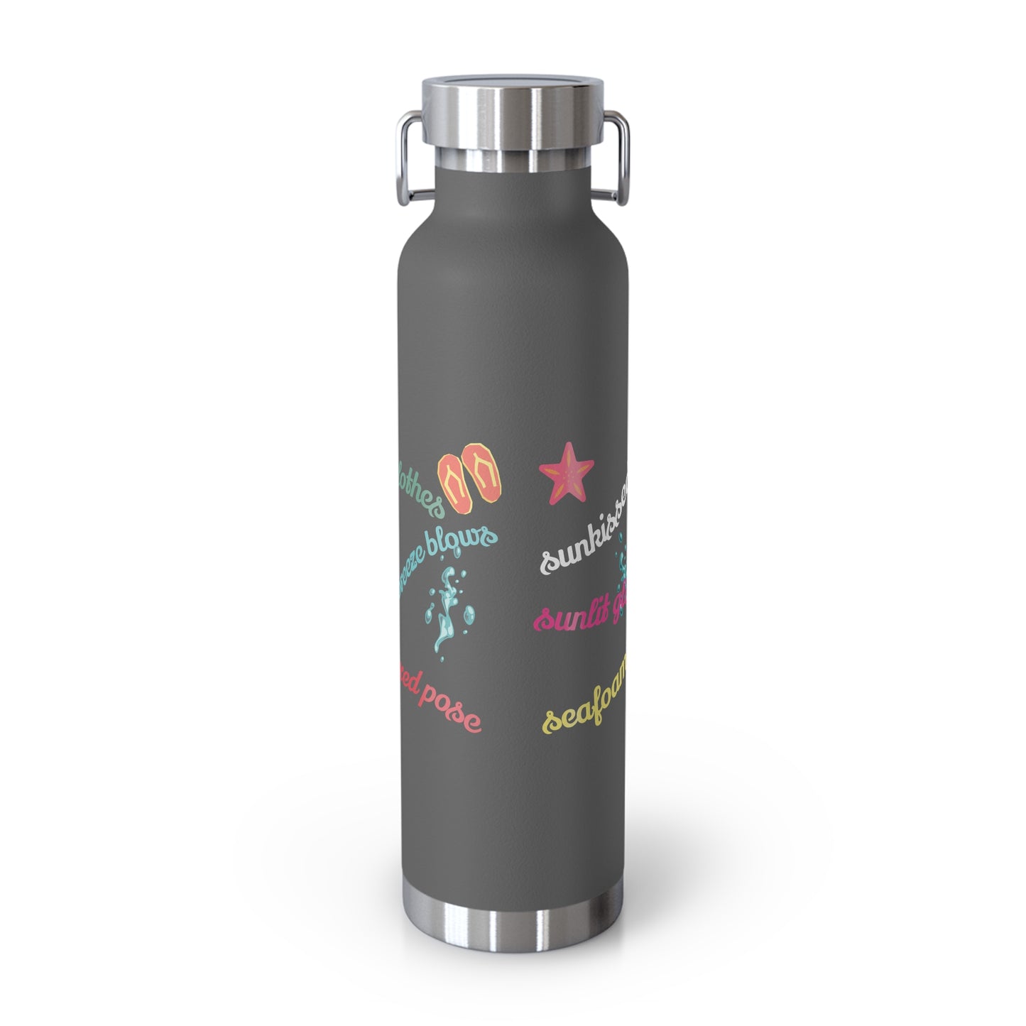 Sandy Toes | Insulated Water Bottle, 22 oz (various colors)