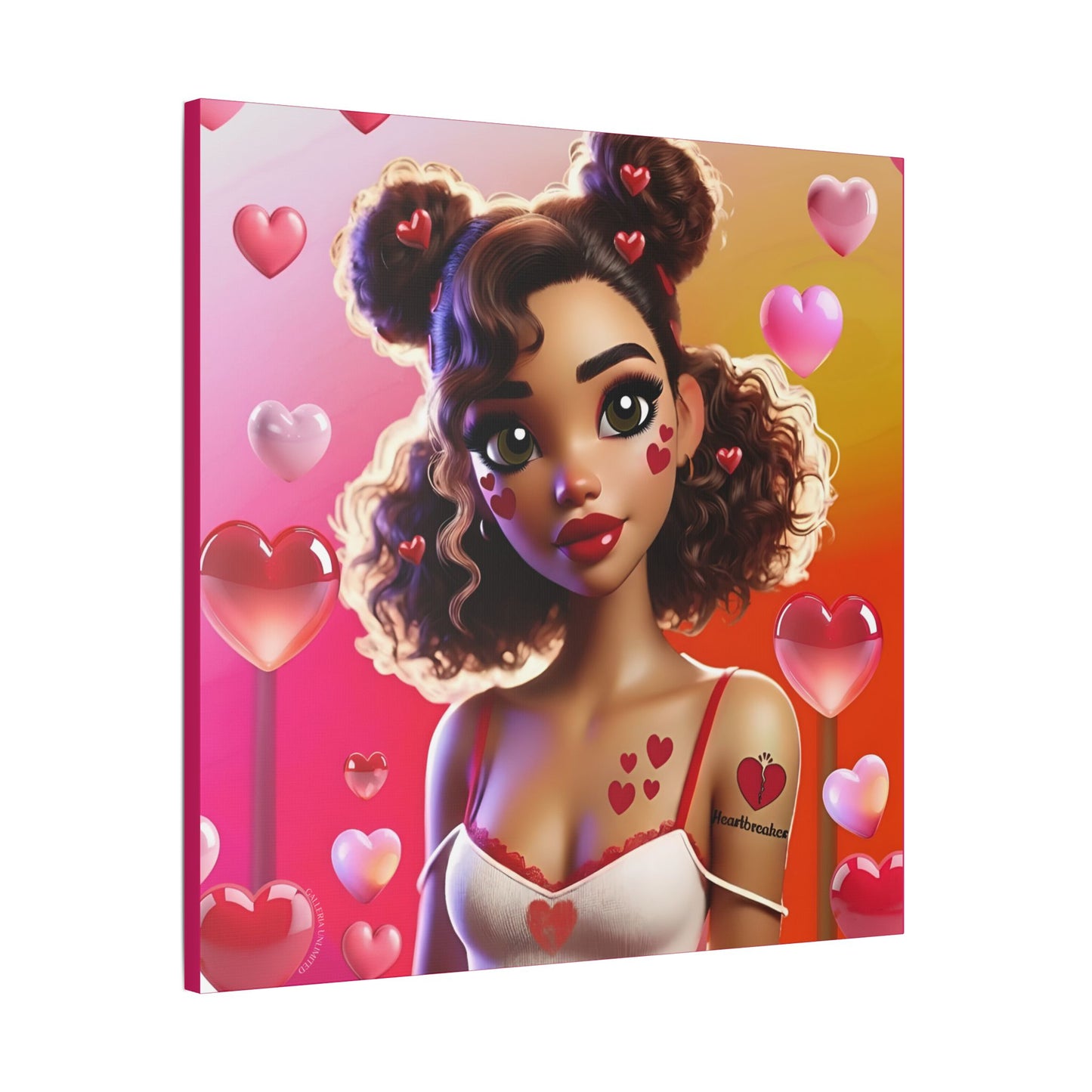 Heartbreaker 2 | Watermelon Satin Stretched Canvas Print
