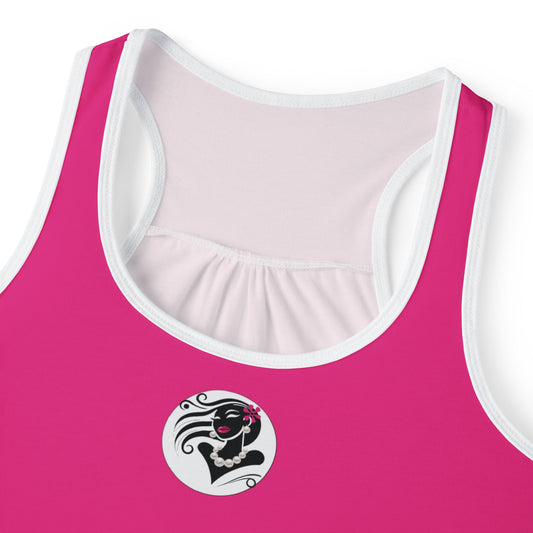 Pearls & Curls6| Pink - Pink Pout Ringer Tank (black or white trim)