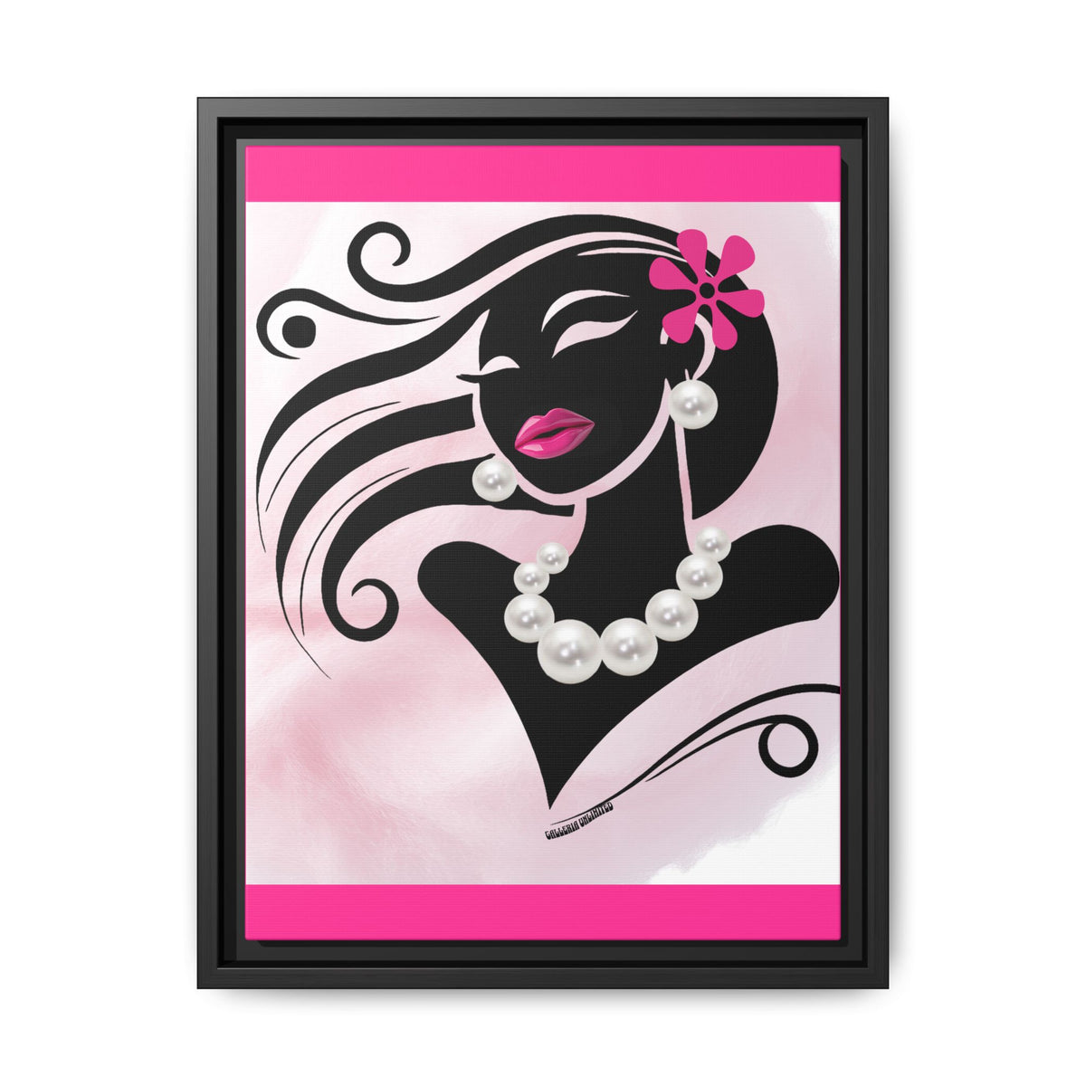 Pearls & Curls 6 | Candy Kiss Framed Matte Canvas Wall Art (black or white frame)
