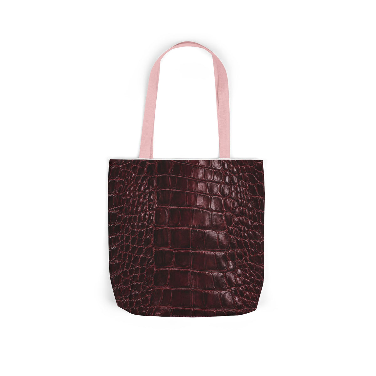 Alligator | Burgundy Print All-Over Pattern Tote Bag (non-textured printed fabric)