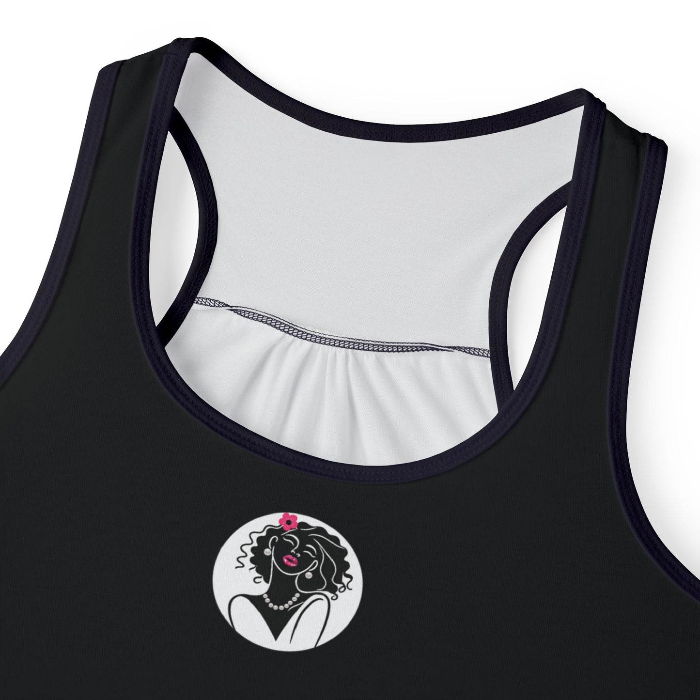 Pearls & Curls2 | Black - Pink Pout Ringer Tank (black or white trim)