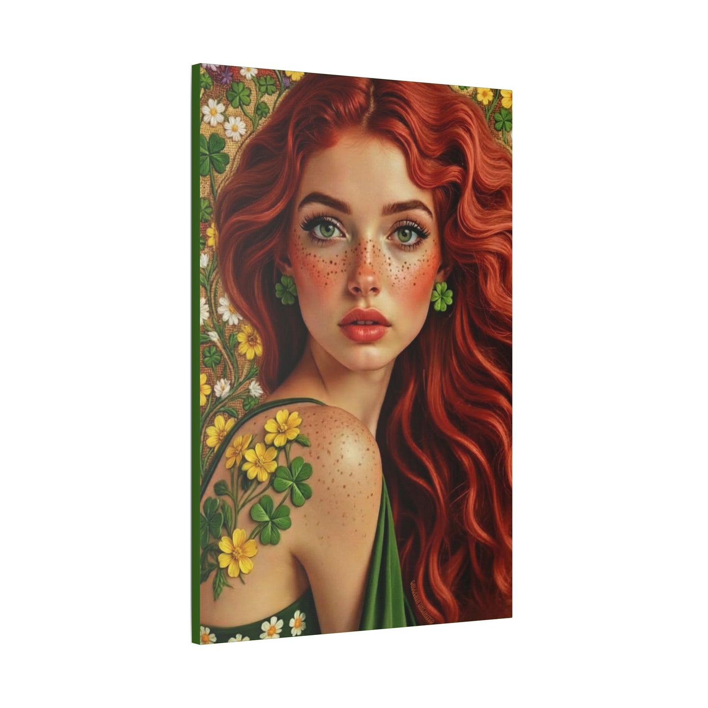 Clovers 5 | Shamrock Enchantress, Stretched Satin Canvas Wall Art