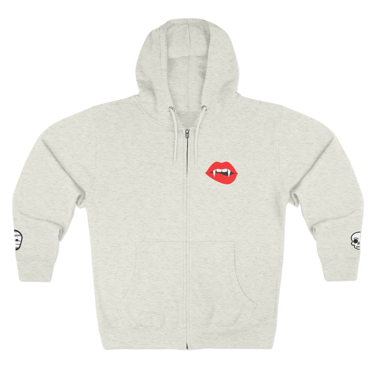 Spooky Season 3 | 'Spooky Season' Vampire Bite Graphic Icons Zip Hoodie -front and back design