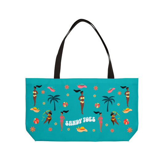 Sandy Toes | Weekender Tote Bag - Seafoam1 (two sides)