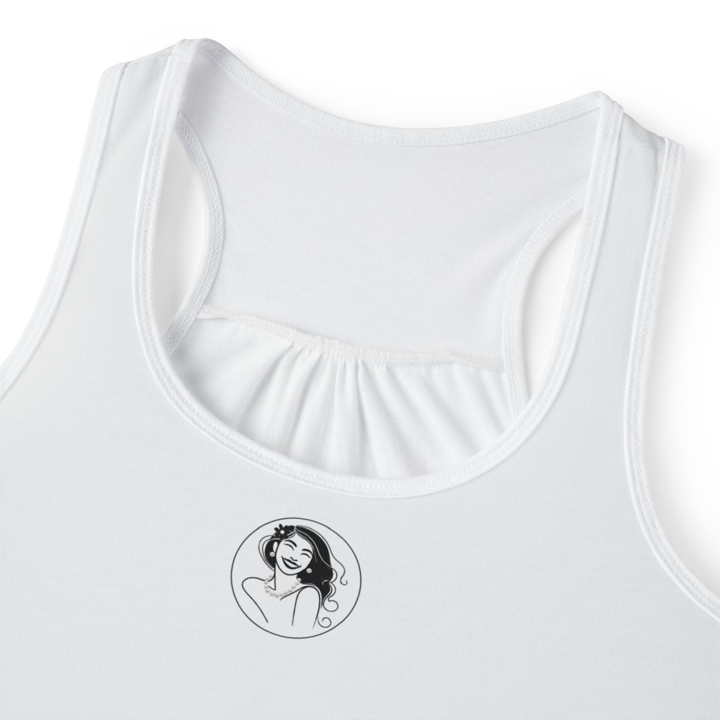 Pearls & Curls3 | White - Plain Ringer Tank (black or white trim)