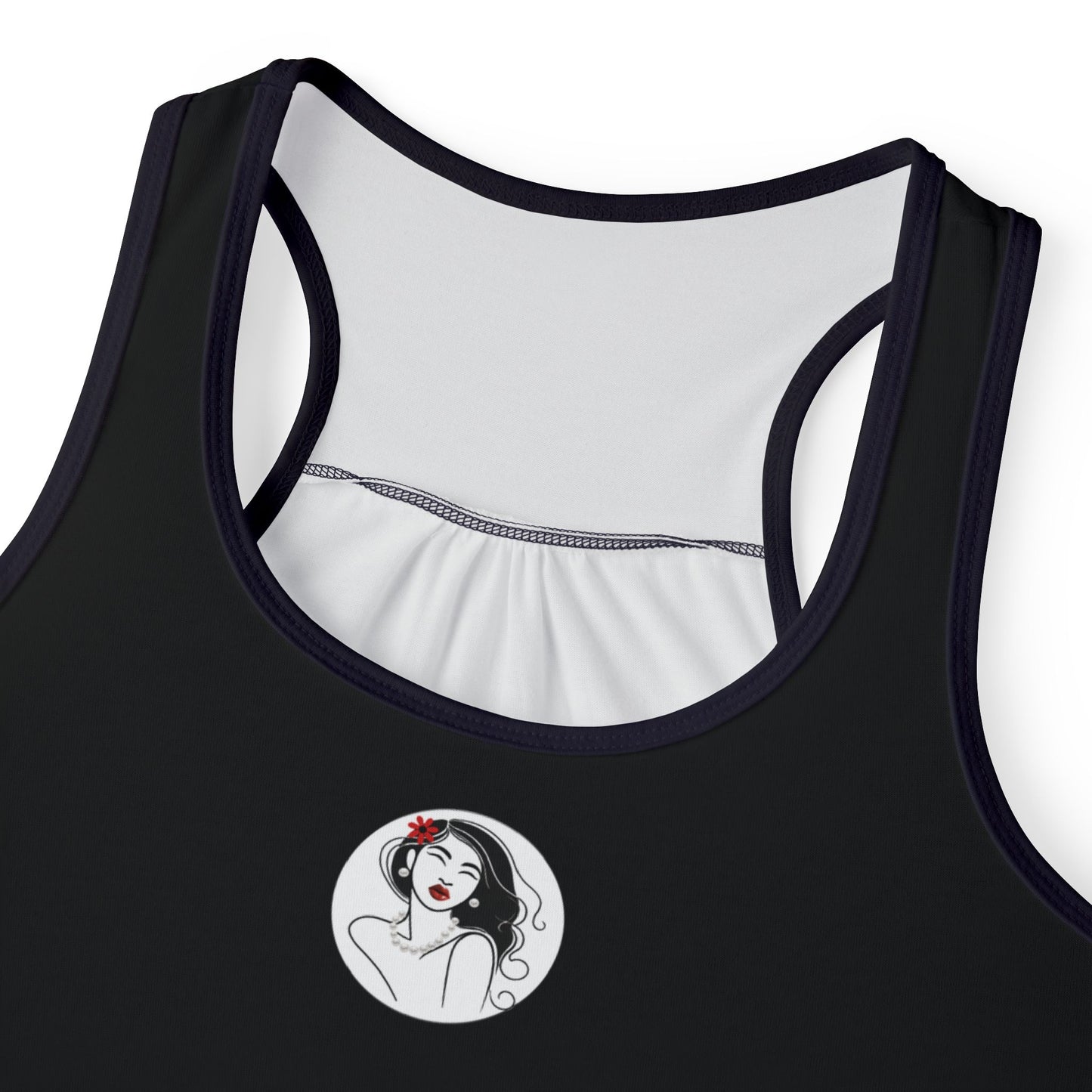 Pearls & Curls3 | Black - Scarlet Kiss Ringer Tank (black or white trim)