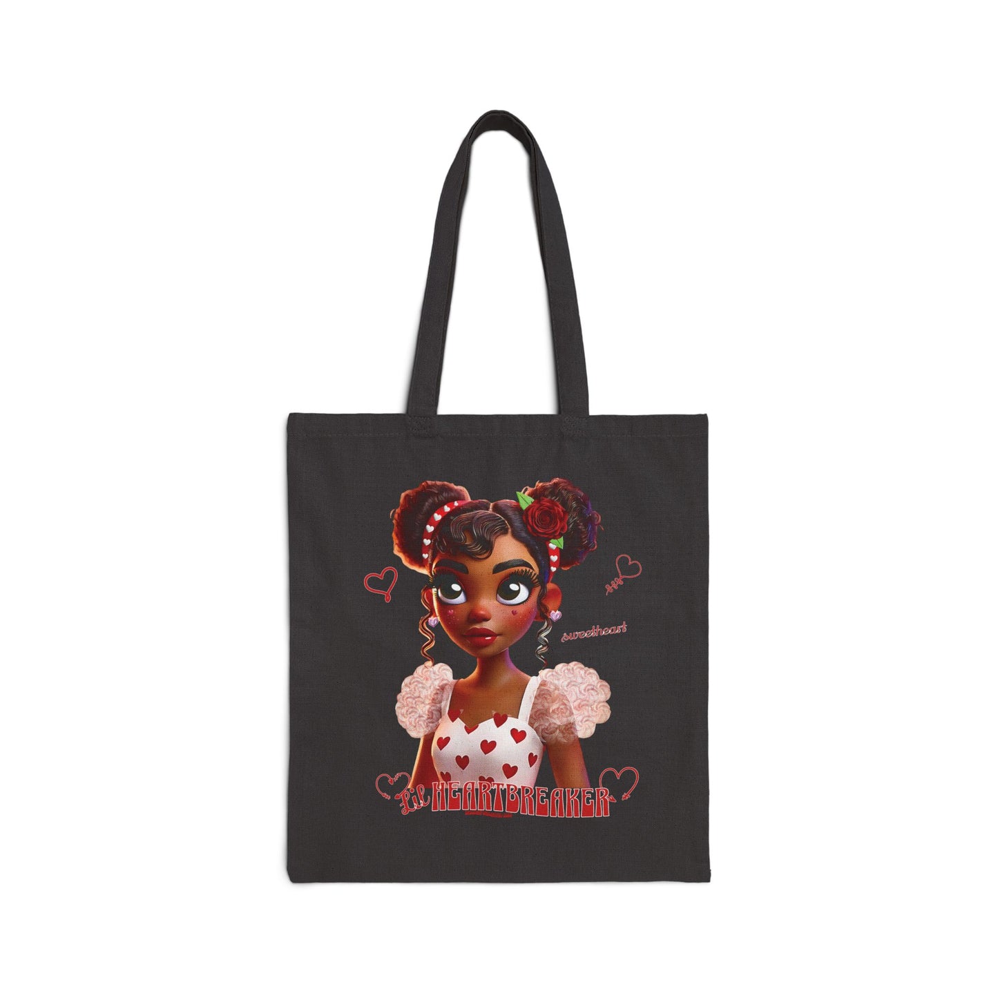 Heartbreaker Girl | Red typography - Tote Bag, solid color (natural/black)