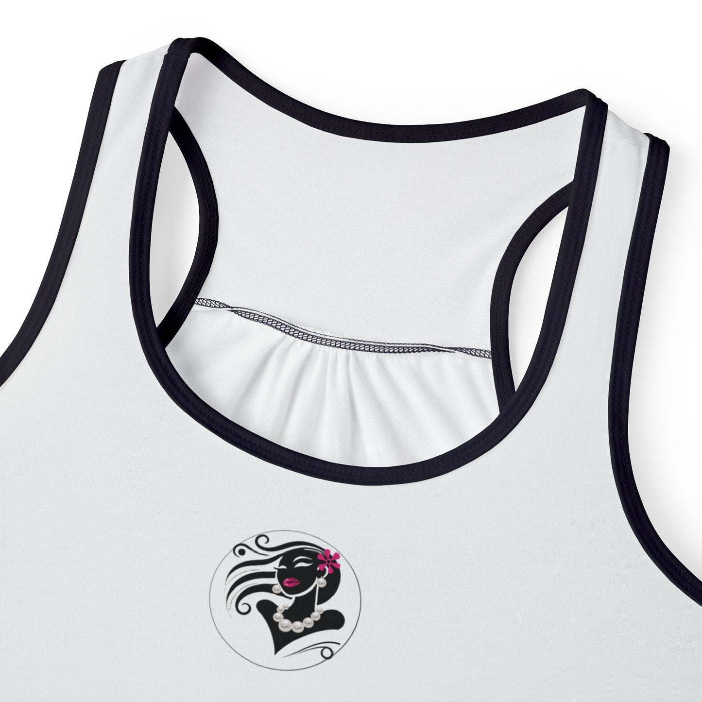 Pearls & Curls6 | White - Pink Pout Ringer Tank (black or white trim)