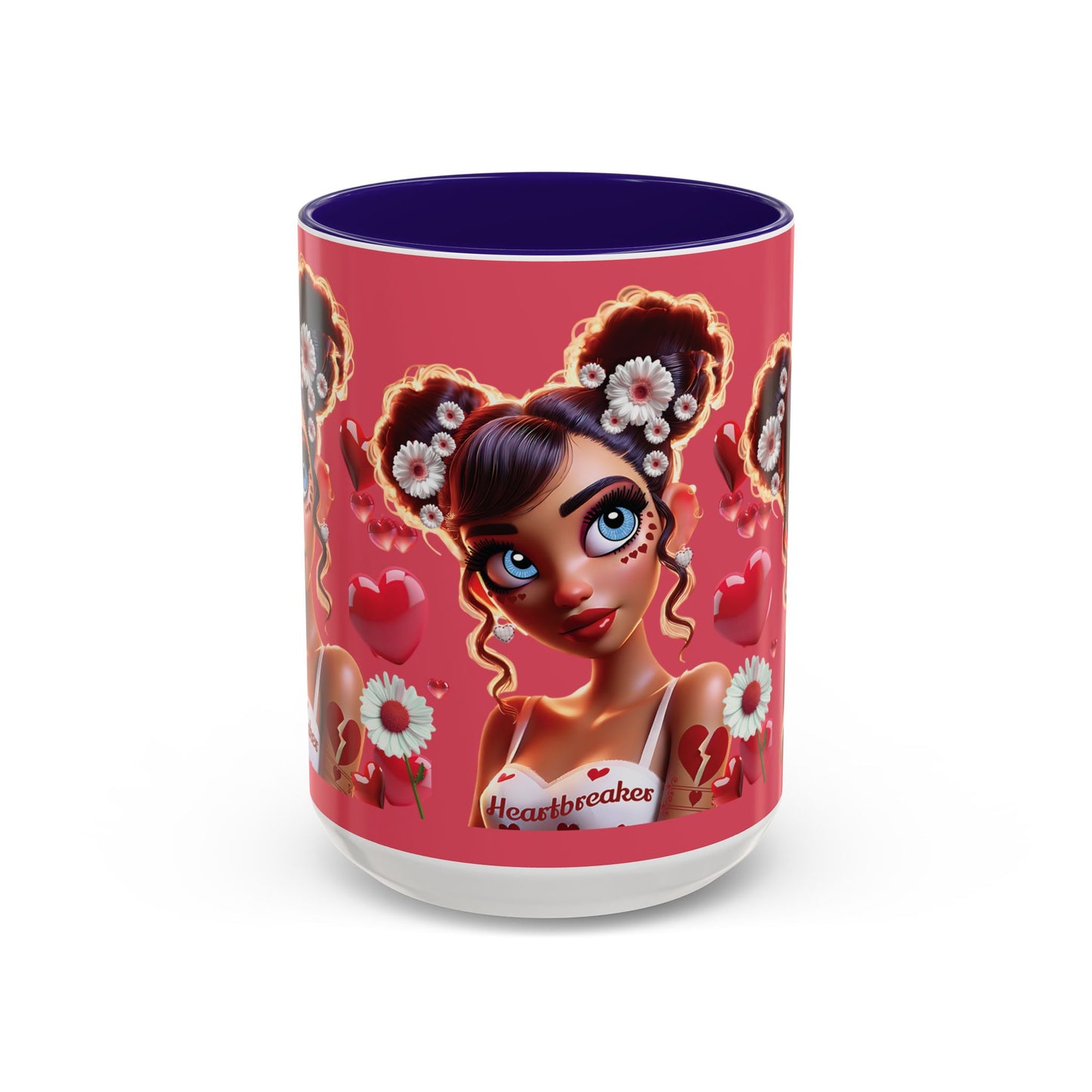 Heartbreaker 1 | Raspberry - Coffee Mug, two-tone, 15 oz (multiple handle colors)